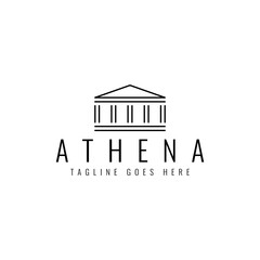 minimal greek temple logo design