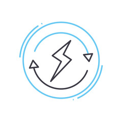 power industry line icon, outline symbol, vector illustration, concept sign
