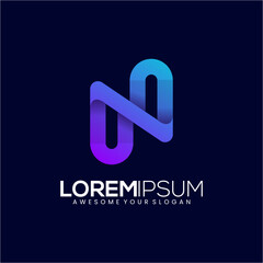 letter N modern gradient logo