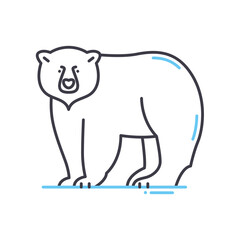 polar bear line icon, outline symbol, vector illustration, concept sign