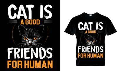 Fototapeta premium Cat is a good friends T-shirt design