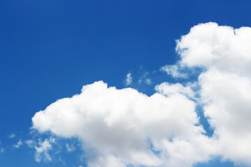 Blank sky surface with small clouds