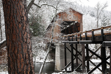 McKee Bridge, Historic Covered Bridge in Upper Applegate Valley, Southern Oregon near Ruch