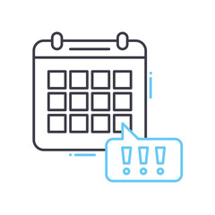 planner line icon, outline symbol, vector illustration, concept sign