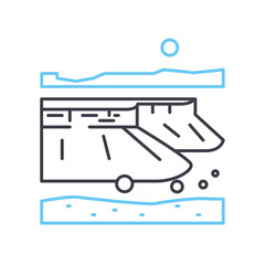 plateau line icon, outline symbol, vector illustration, concept sign