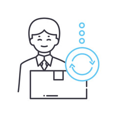 product manager line icon, outline symbol, vector illustration, concept sign