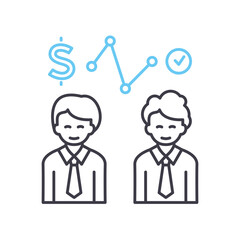 professionals line icon, outline symbol, vector illustration, concept sign