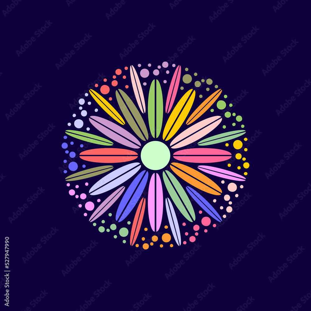 Canvas Prints abstract circle flower colorful logo design