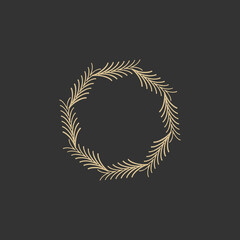 Obraz premium abstract circle floral frame logo design