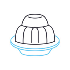 pudding line icon, outline symbol, vector illustration, concept sign