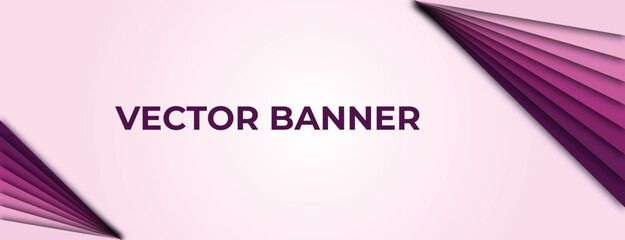 Purple Abstract Vector Banner with Triangle Shapes