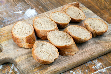 Freshly baked bread on the kitchen table