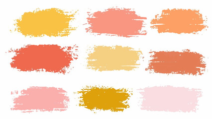 Set of colorful paint, ink brush strokes, brushes, lines. Dirty artistic design elements. Vector illustration. Isolated on white background.