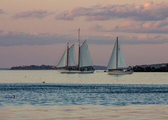 sailboat at sunset