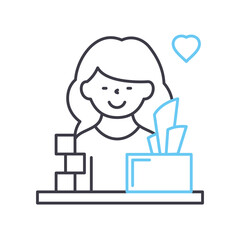 psychologist female line icon, outline symbol, vector illustration, concept sign