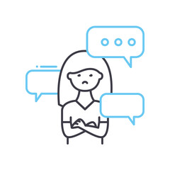 psychological insecurity line icon, outline symbol, vector illustration, concept sign