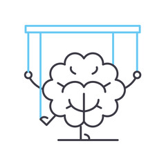 psychological manipulation line icon, outline symbol, vector illustration, concept sign