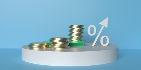 Financial business economy stack inflation percent money price investment currency rate coin wealth banking market dollar us cash saving earning recession stock debt buy exchange loan tax value budget