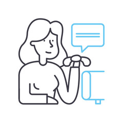 receptionist line icon, outline symbol, vector illustration, concept sign