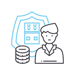 reinsurance line icon, outline symbol, vector illustration, concept sign