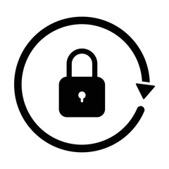 Rotation lock black icon. Suitable for website, content design, poster, banner, or video editing needs
