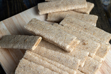 waffle sweets stuffed with grated fruit on the table