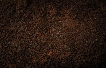 Coffee grounds Coffee grind texture background , banner, closeup Background Image with high...
