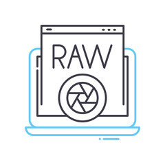 raw line icon, outline symbol, vector illustration, concept sign