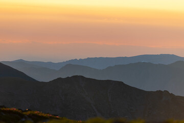 Pastel sunset views in Yukon Territory, Canada during midnight sun. 