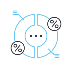 resource allocation line icon, outline symbol, vector illustration, concept sign