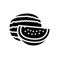red watermelon cut slice glyph icon vector. red watermelon cut slice sign. isolated symbol illustration