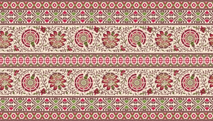 Textile digital design motif pattern handmade artwork suitable for women cloth designs front back and dupatta print.Abstract shapes pattern carpet baroque Paisley ornament demask border Mughal pattern