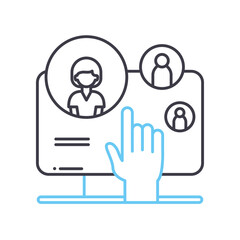 remote management line icon, outline symbol, vector illustration, concept sign
