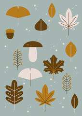 Vector illustration pattern of autumn leaves.