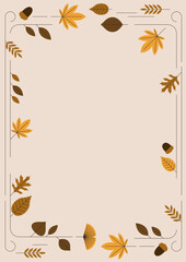Vector illustration frame of autumn leaves.