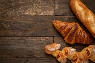 たくさんの種類のパンの背景