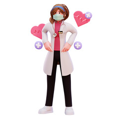 3D Character Female Doctor Illustration