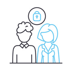 relationship status line icon, outline symbol, vector illustration, concept sign