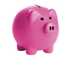 pink piggy bank isolated