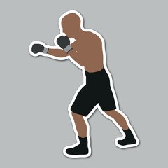 jab boxing pose martial art editable vector sticker