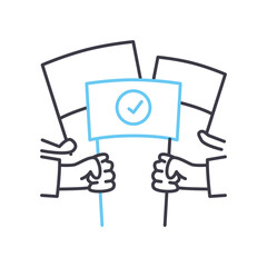 right to assemble line icon, outline symbol, vector illustration, concept sign