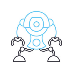 robot line icon, outline symbol, vector illustration, concept sign
