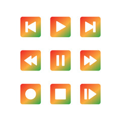 Set music player button icon vector