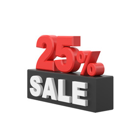 Twenty five percent sale. 25% sale. Sale banner decoration.
