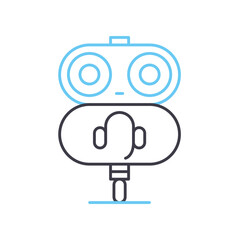 robo advisor line icon, outline symbol, vector illustration, concept sign