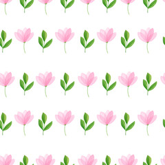 Seamless pattern floral print on white background