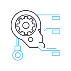 robot line icon, outline symbol, vector illustration, concept sign