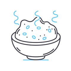 rice line icon, outline symbol, vector illustration, concept sign