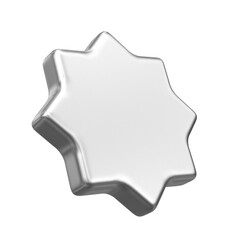 3D star tag. 3D banner decoration.