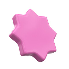3D star tag. 3D banner decoration.